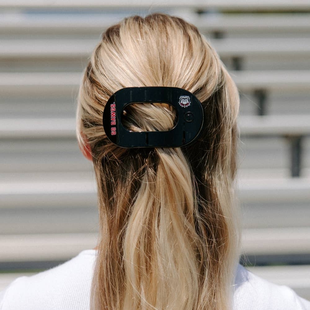 Go Dawgs! Medium Flat Round Hair Clip
