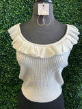 Ruffle Ribbed Crop Top