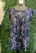Floral Ruffle Cap Sleeve Top