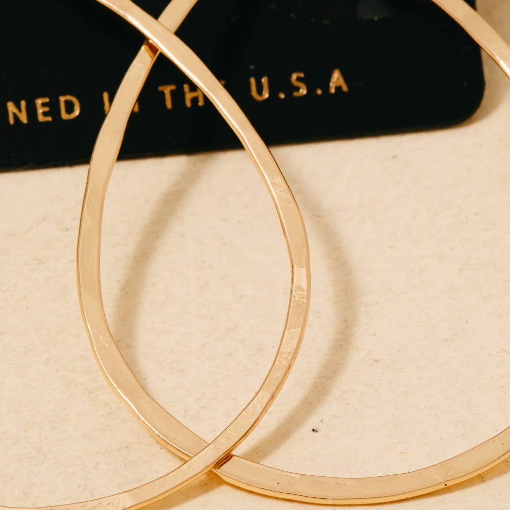 Handmade Thin Teardrop Cutout Earrings: S