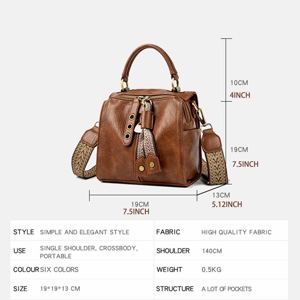 Fashion Shoulder Crossbody Bag: Brown
