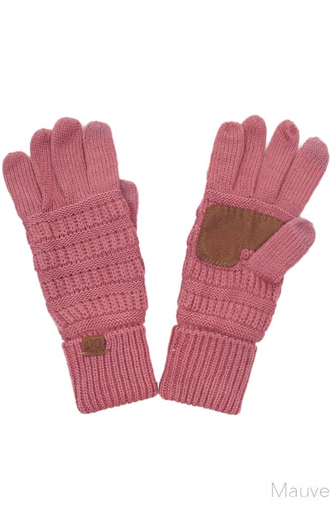 C.C Knitted Touch Screen Compatible Gloves: Cardinal
