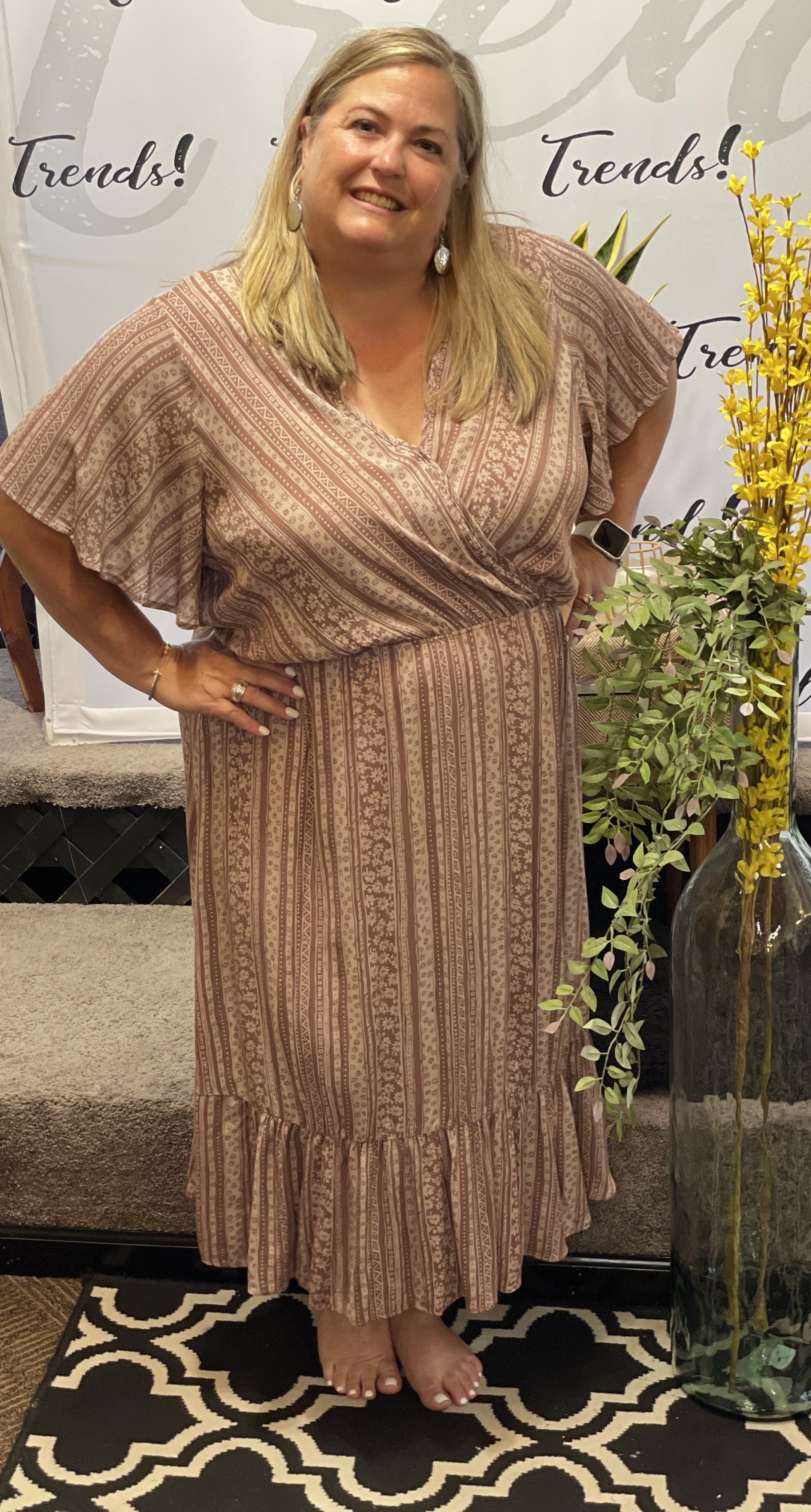 Boho Wrap Midi Dress