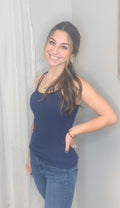 Navy Cross Back Tank Top