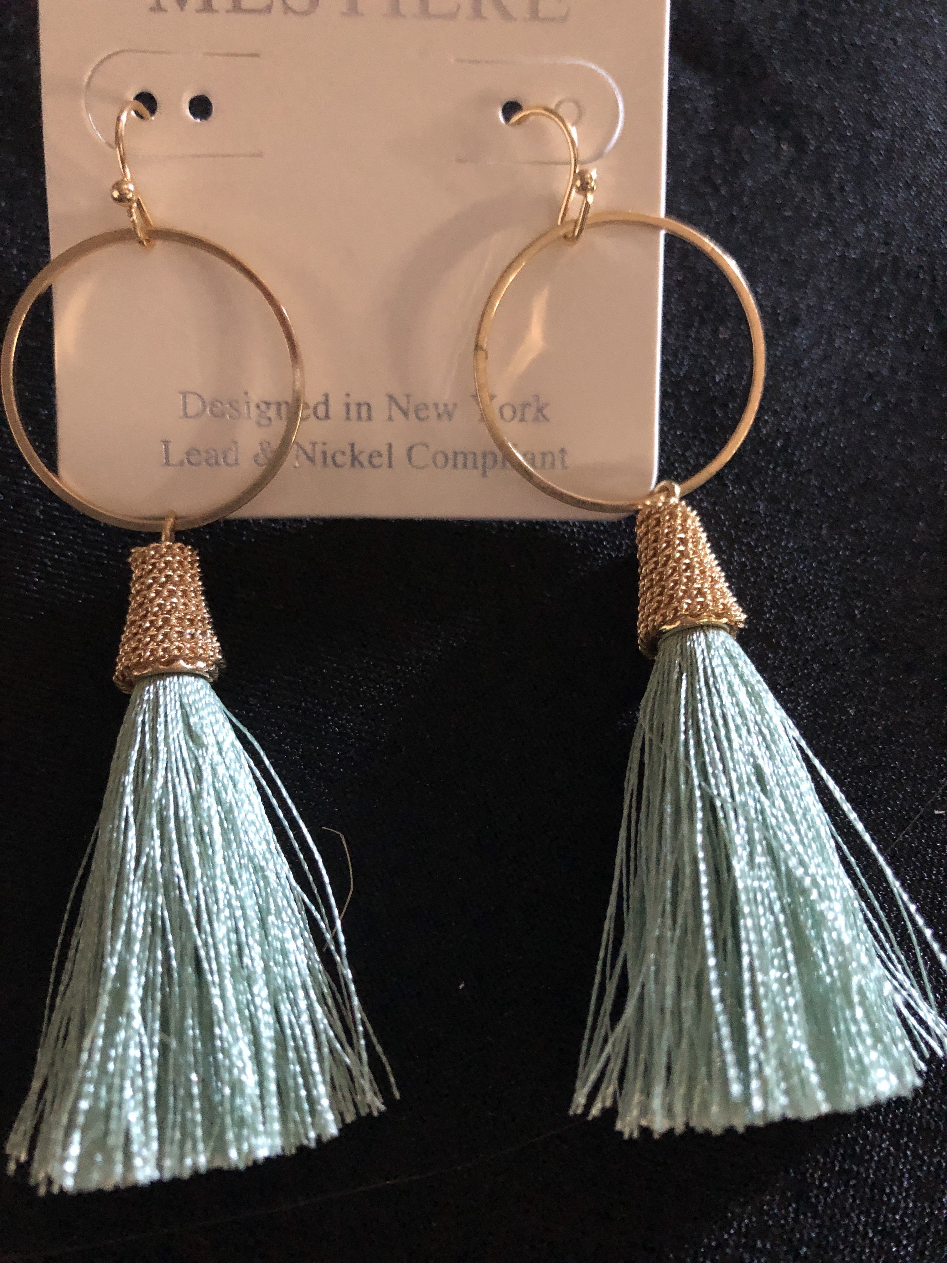 Mint Tassel Earrings
