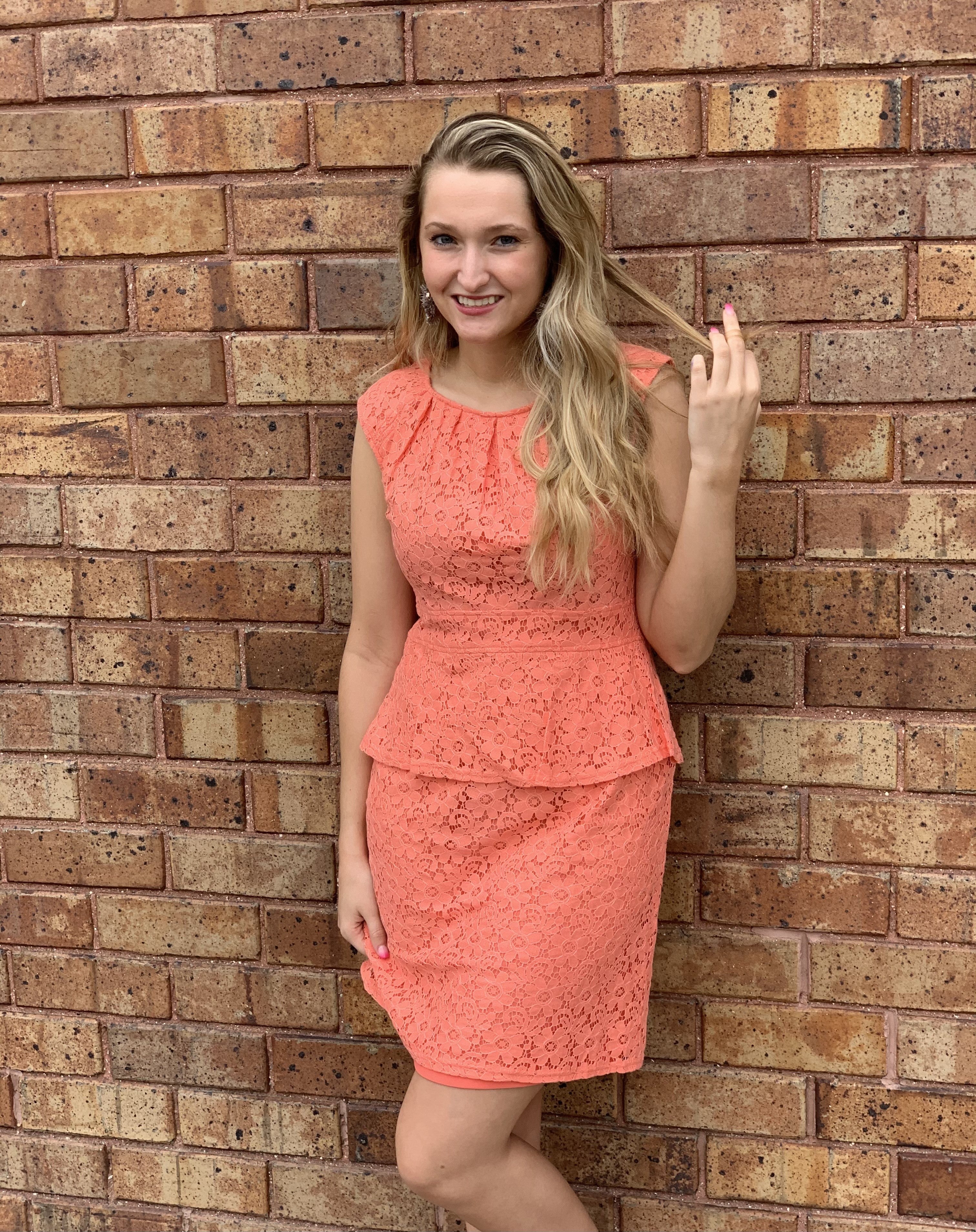 Grapefruit Lace Dress
