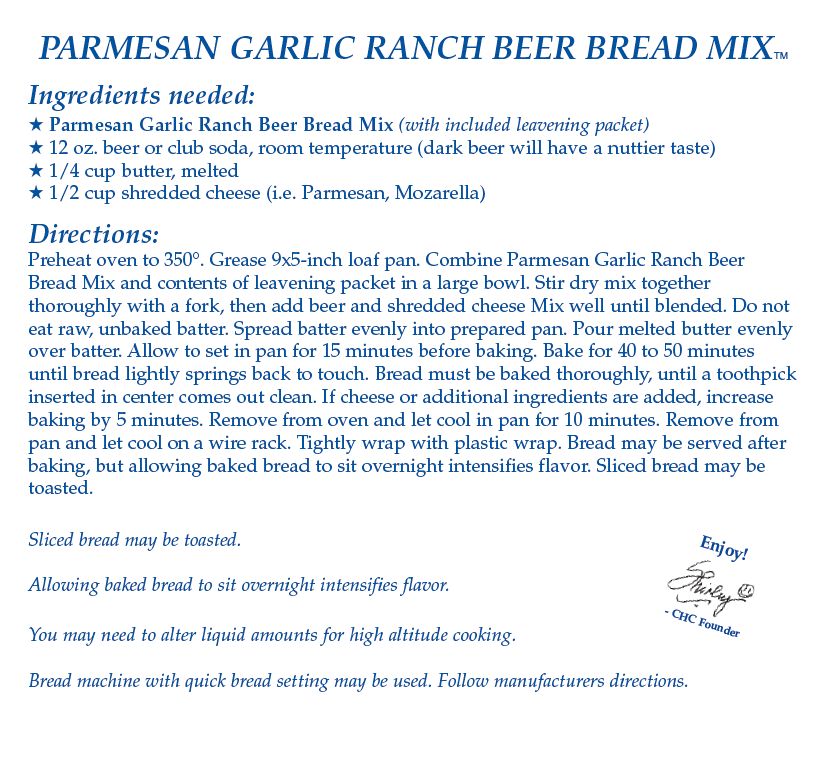 Parmesan Garlic Ranch Beer Bread Mix