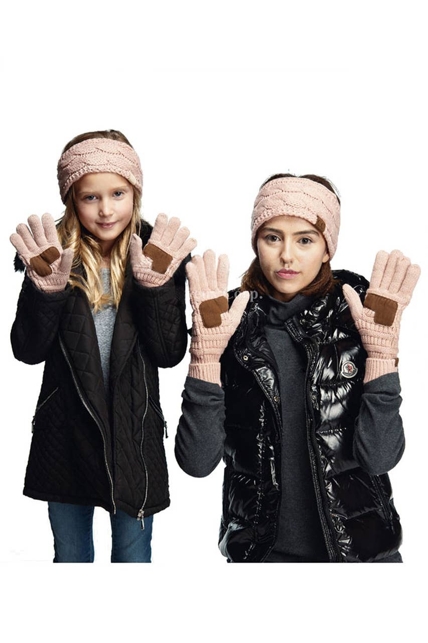 C.C Kids Knit Gloves: Beige