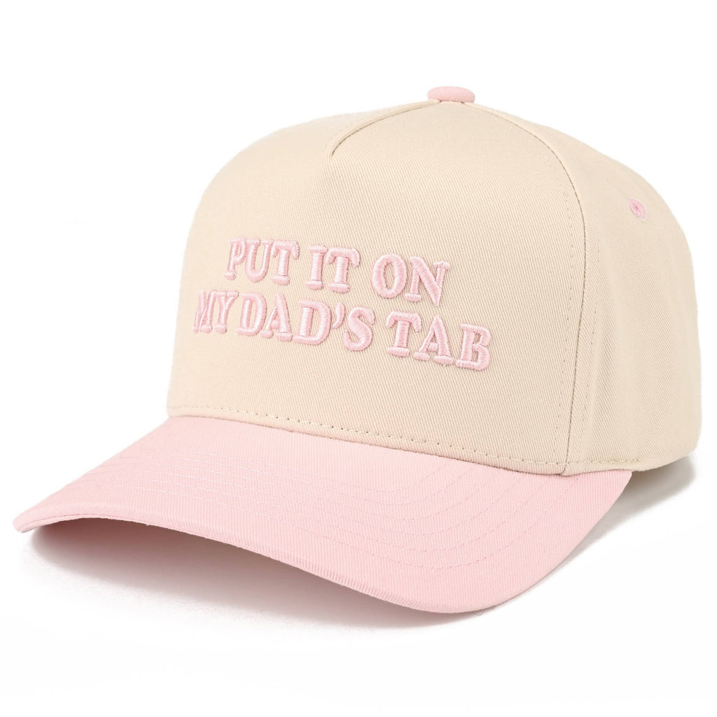 C.C Junior PUT IT ON MY DAD'S TAB Two Tone Snapback Cap: Hot Pink