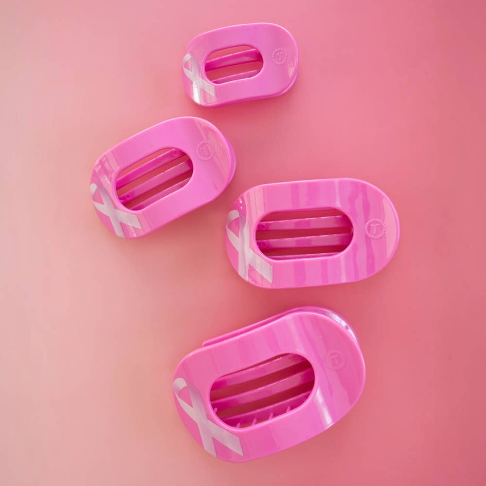 Breast Cancer Awareness | Medium | Flat Round Hair Clip