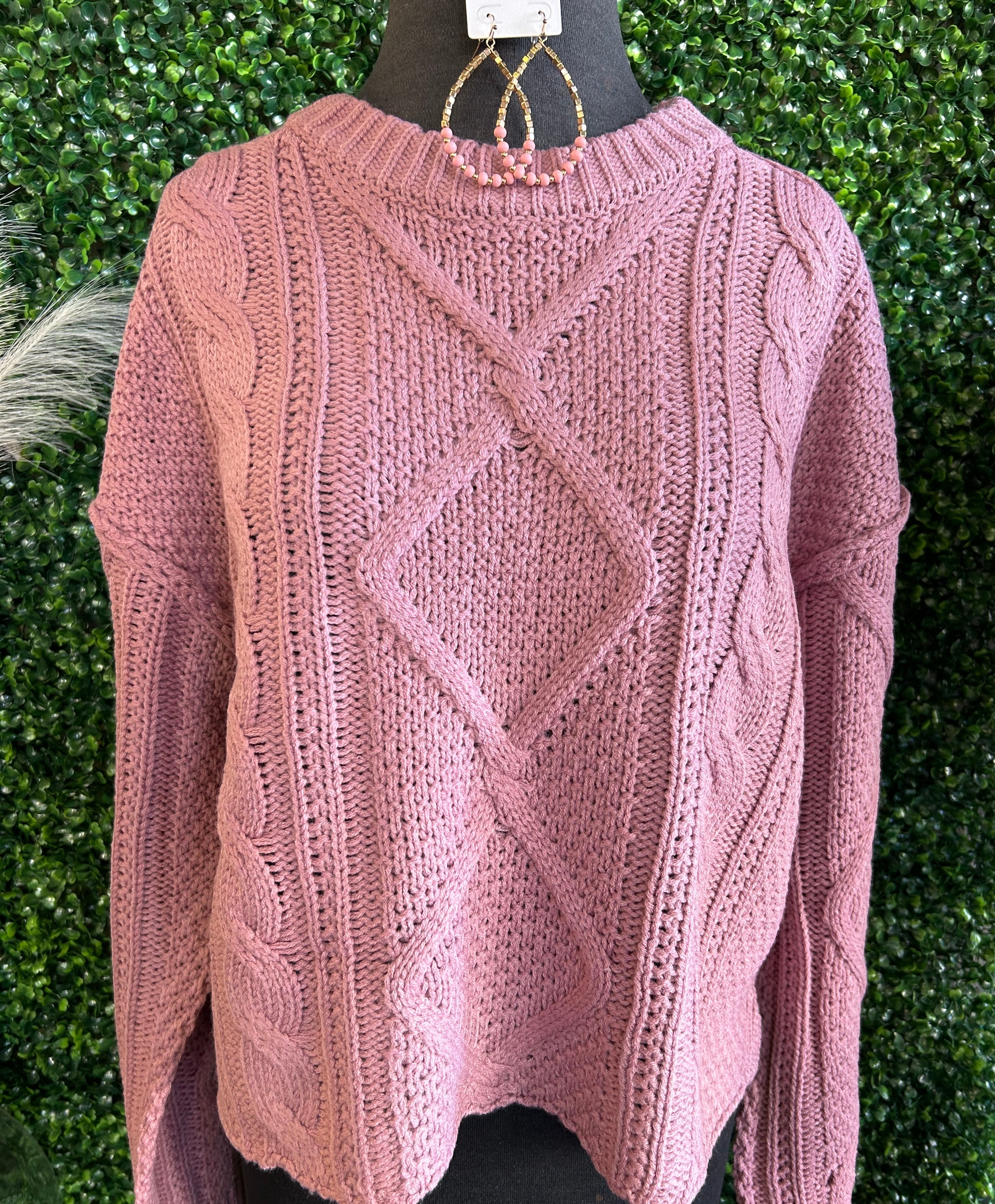 Diamond Cable Knit Sweater