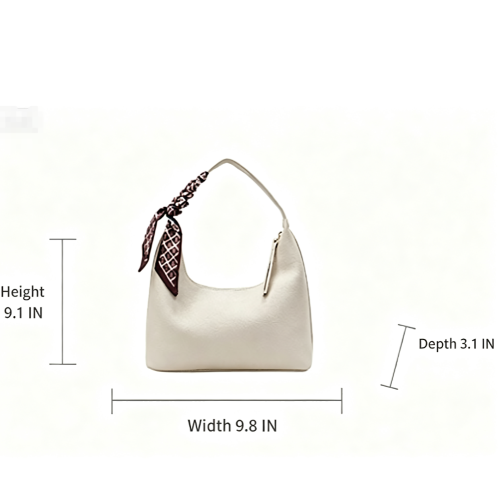 Chic Small PU Underarm Hobo Bag: Brown
