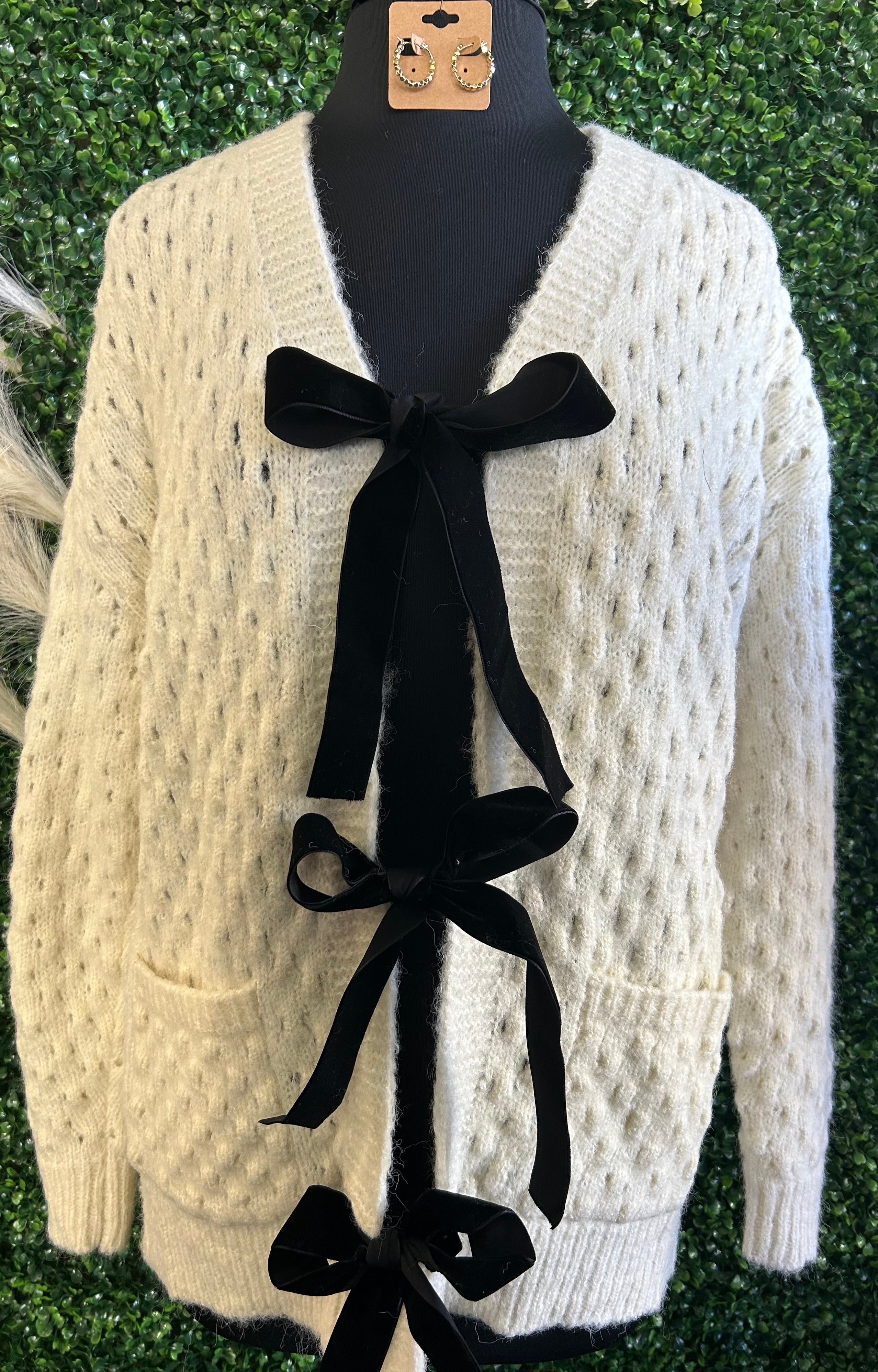 Tie Ribbon Closure Cardi