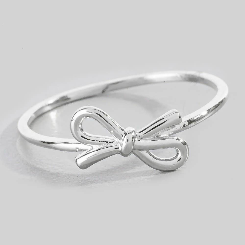 Gold Dipped Ribbon Bow Ring: S