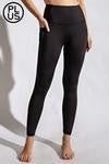 Plus Size Black Full Length Compression Leggings w/ Pockets
