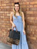 Blue Ruffled Camisole Maxi Dress