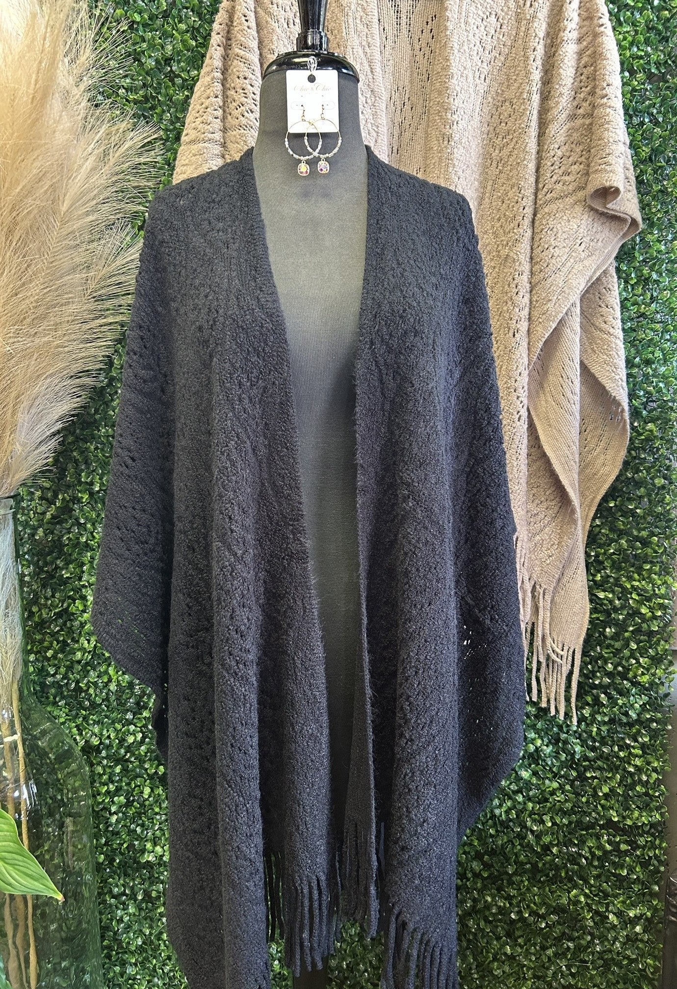 Paisley Pattern Fringe Ruana