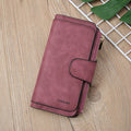 Long women's matte PU multi-purpose women's wallet: Purple