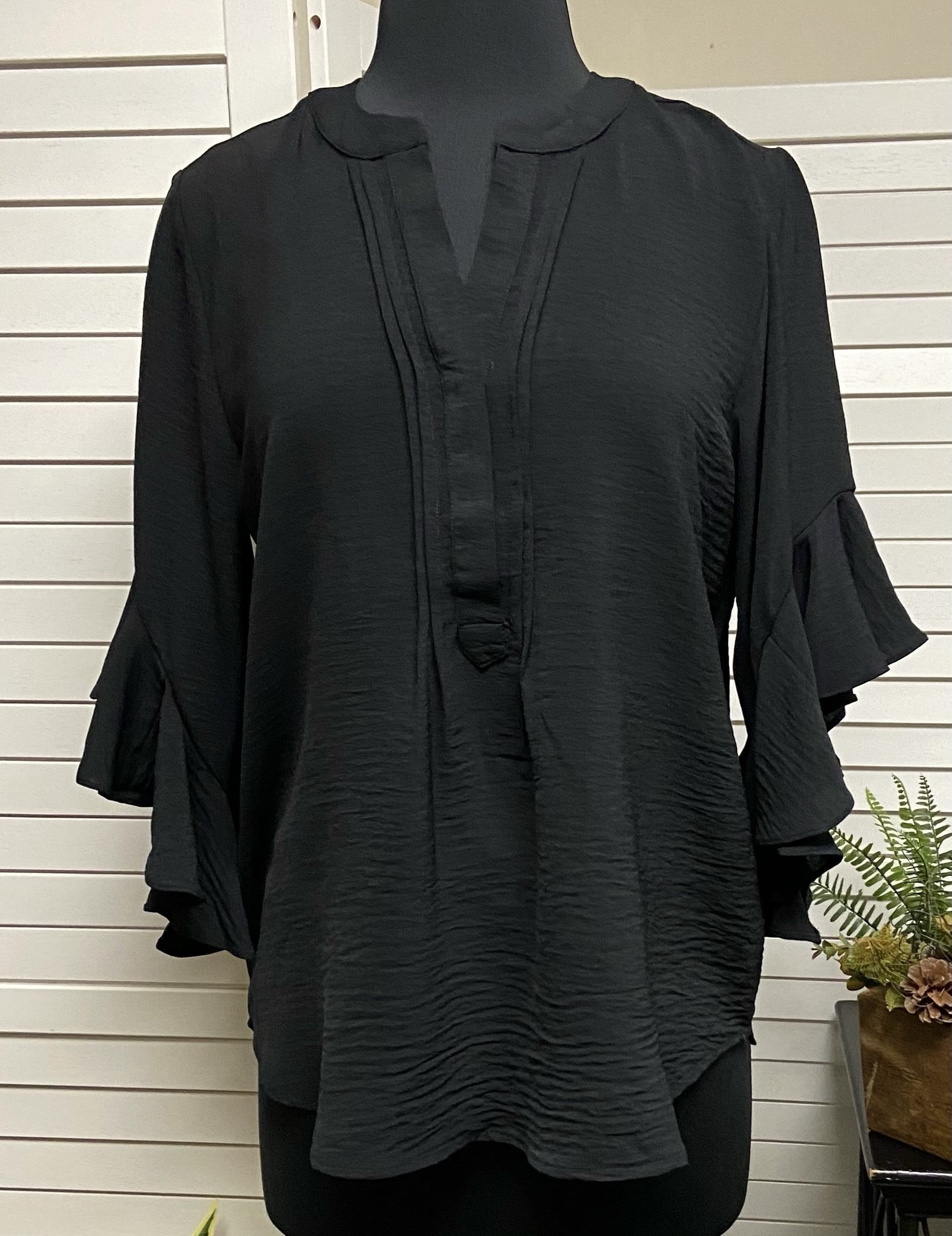 Ruffled Bell Sleeve Top