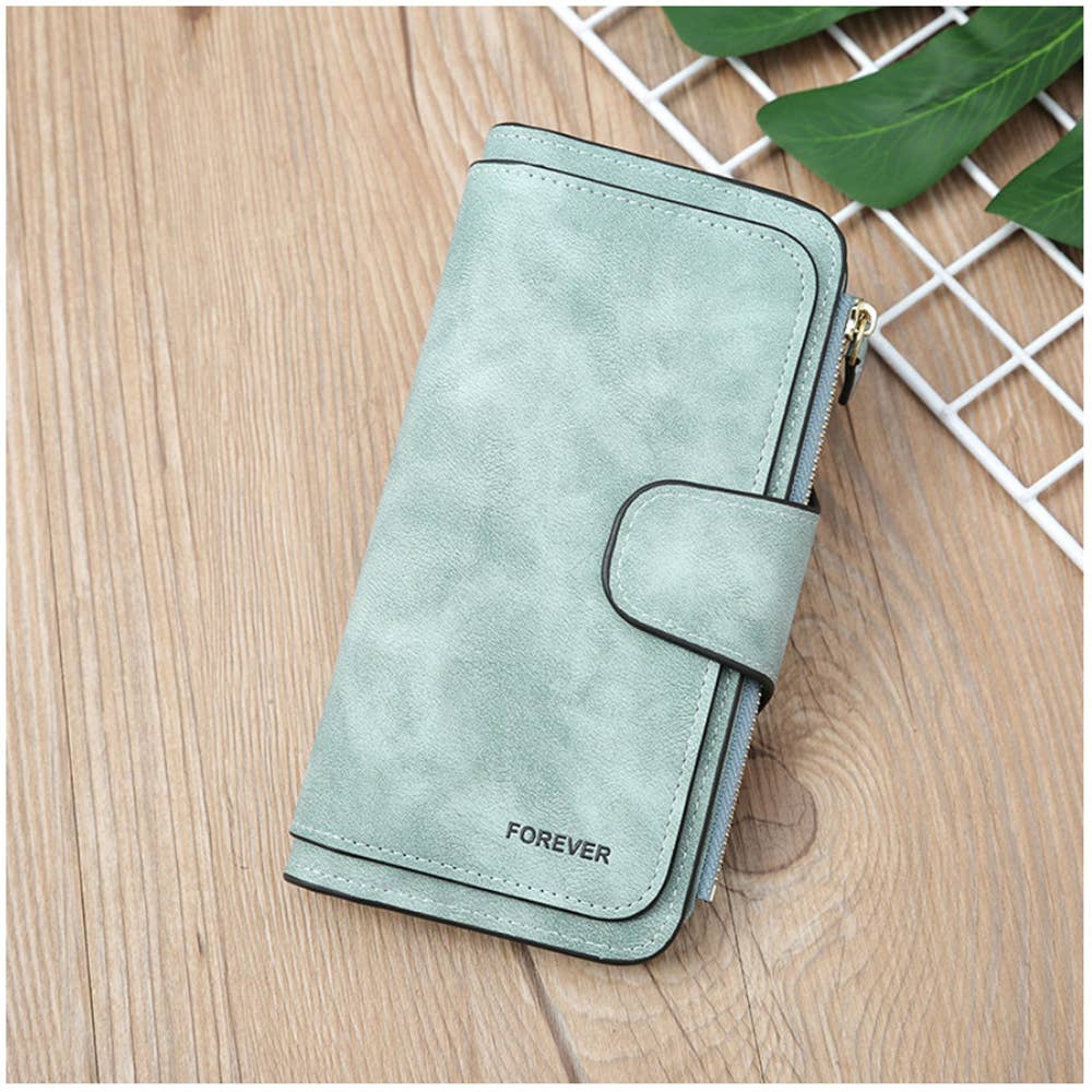 Long women's matte PU multi-purpose women's wallet: Purple