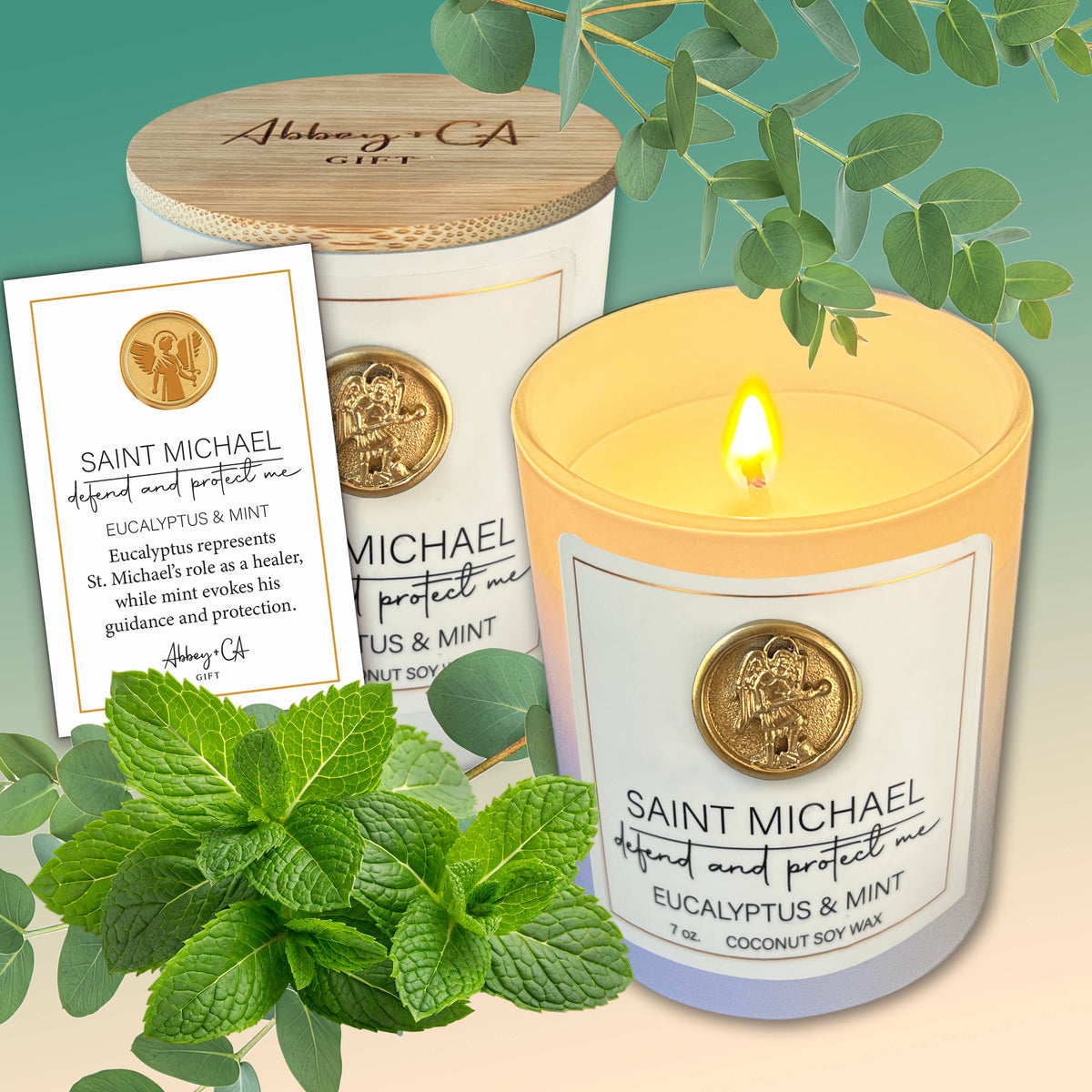 Saint Scentspirations Candles: Saint Michael - Eucalyptus & Mint