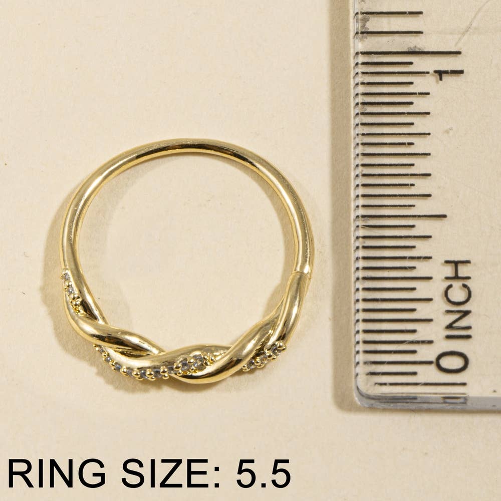 Twisted Pave Cz Band Ring: G