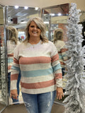Oatmeal Colorful Striped Sweater