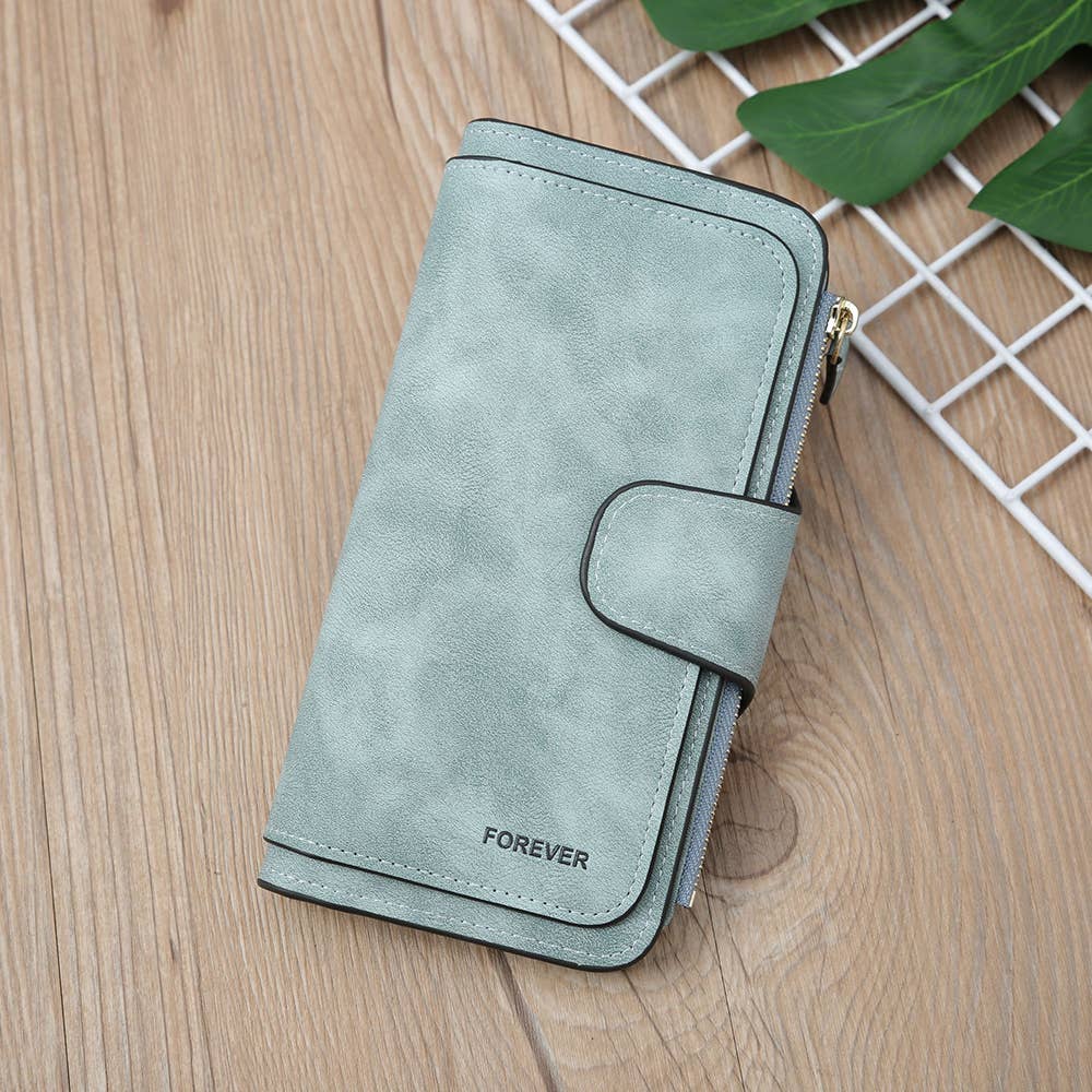 Long women's matte PU multi-purpose women's wallet: Pink