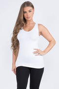 Reversible V or U Neckline Seamless Tank: White / OS