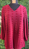 Swiss dot V-neck Blouse