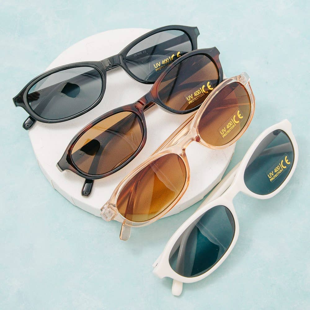 Oval Lens Tortoise Frame Sunglasses Set: ASSORTED