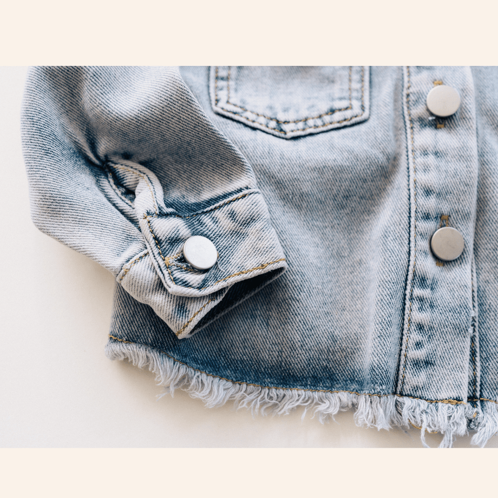 Raw Hem Denim Jean Jacket - Child: 8-9Y