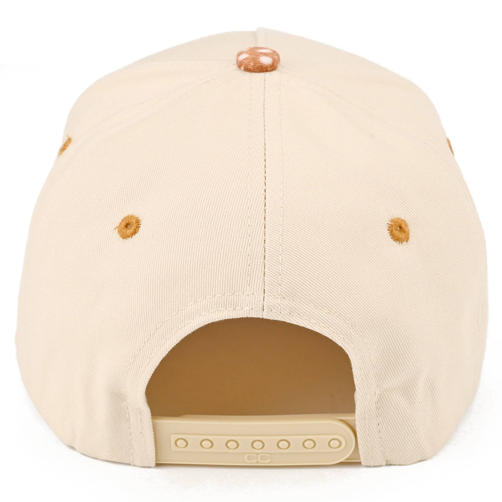 C.C OH DEER Letter Embroidered Two Tone Trucker Hat: Brown