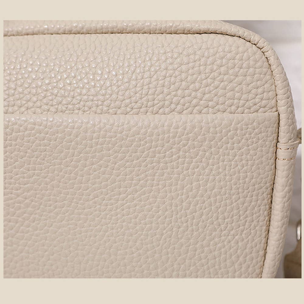Solid Color PU Crossbody Bag For Women's Small Bag: Brown / Medium