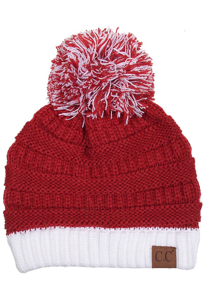 C.C Team College Color Game Day Beanie: 08. Orange/White
