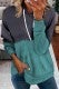 Dip Dye Color Block Drawstring Hoodie