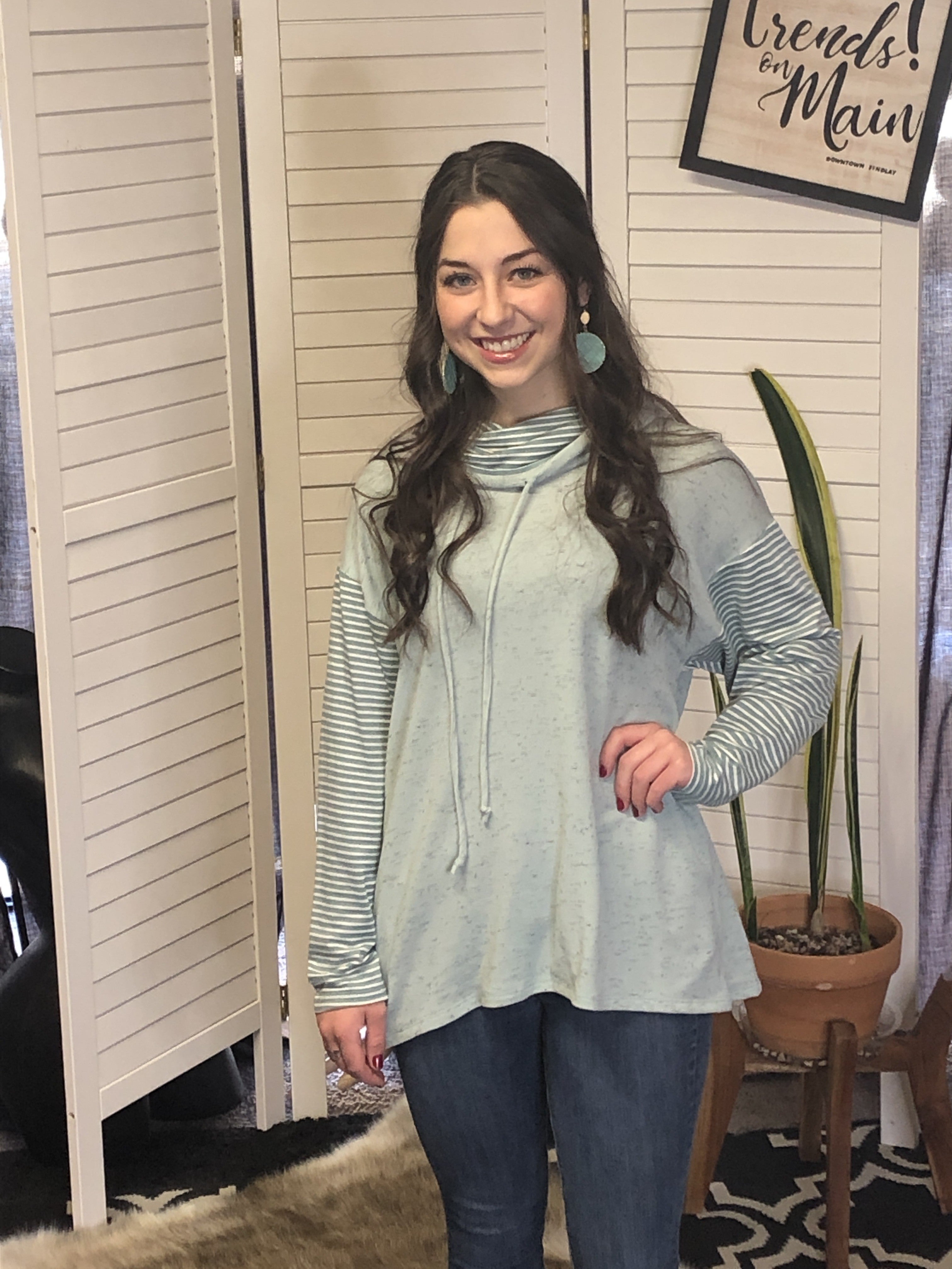 Hoodie with stripe sleeves