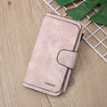 Long women's matte PU multi-purpose women's wallet: Pink
