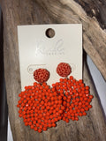 Orange cluster earrings