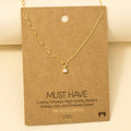 Chain Link Rhinestone Stud Charm Necklace: G