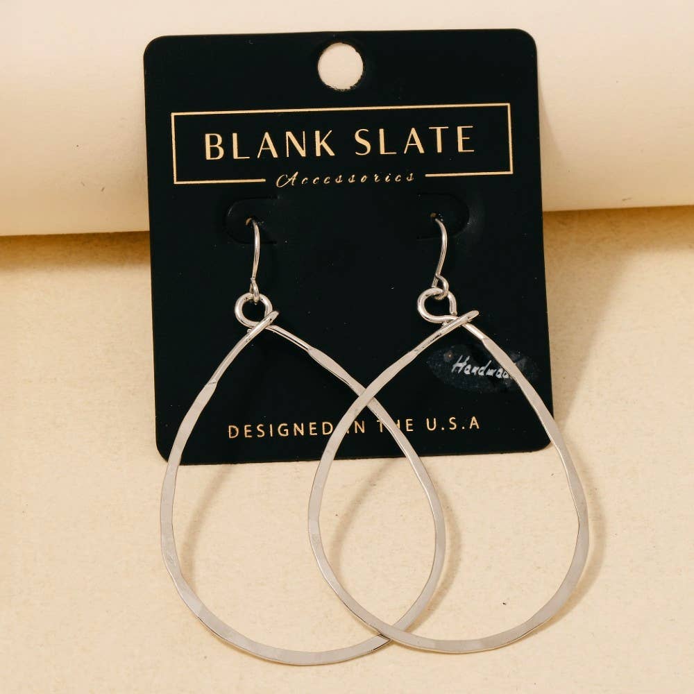 Handmade Thin Teardrop Cutout Earrings: S