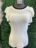 Crochet Eyelet Flounce Top