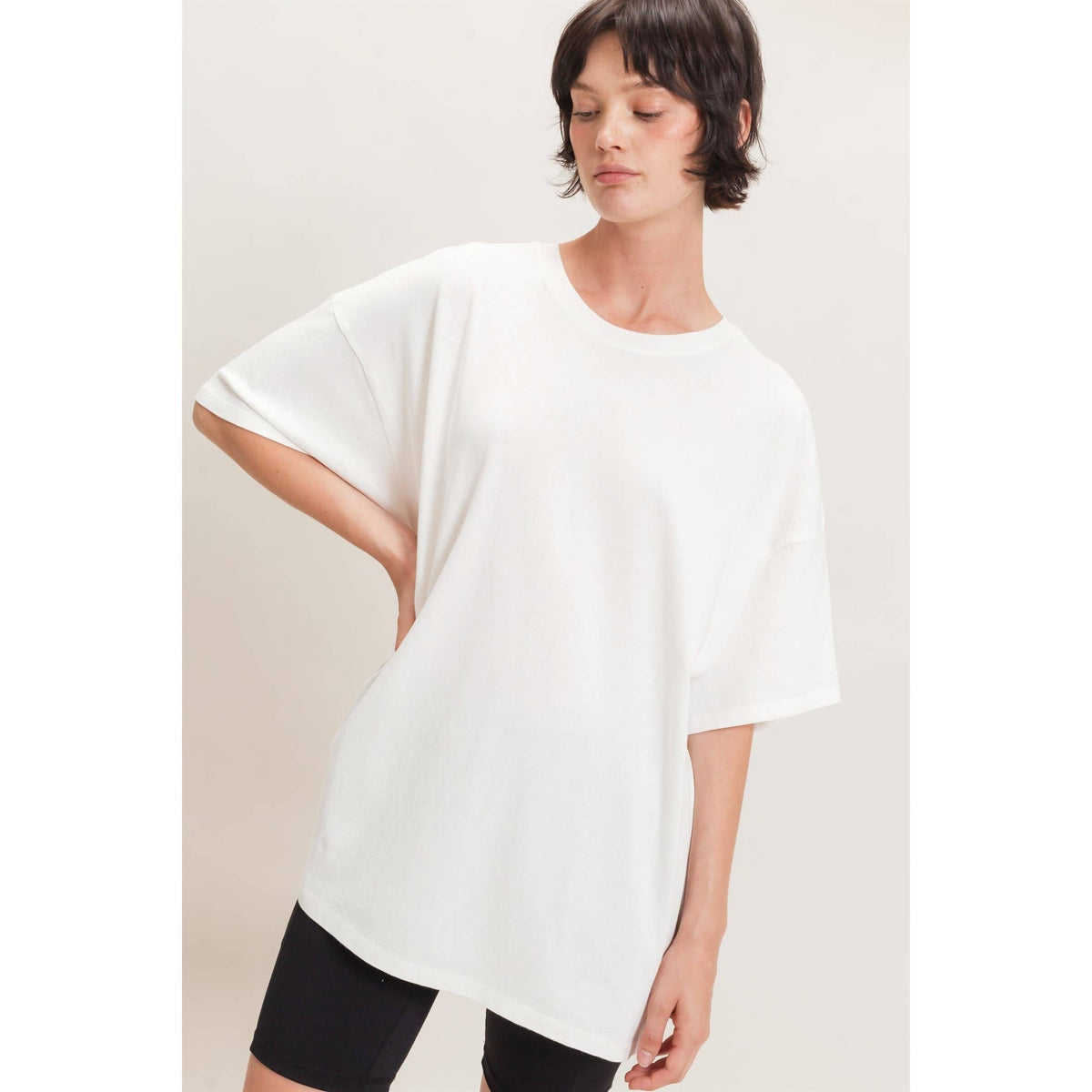 Mineral Wash Oversized Crew Neck T-Shirts