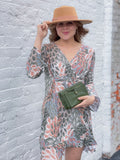 Sage Print Mini Dress