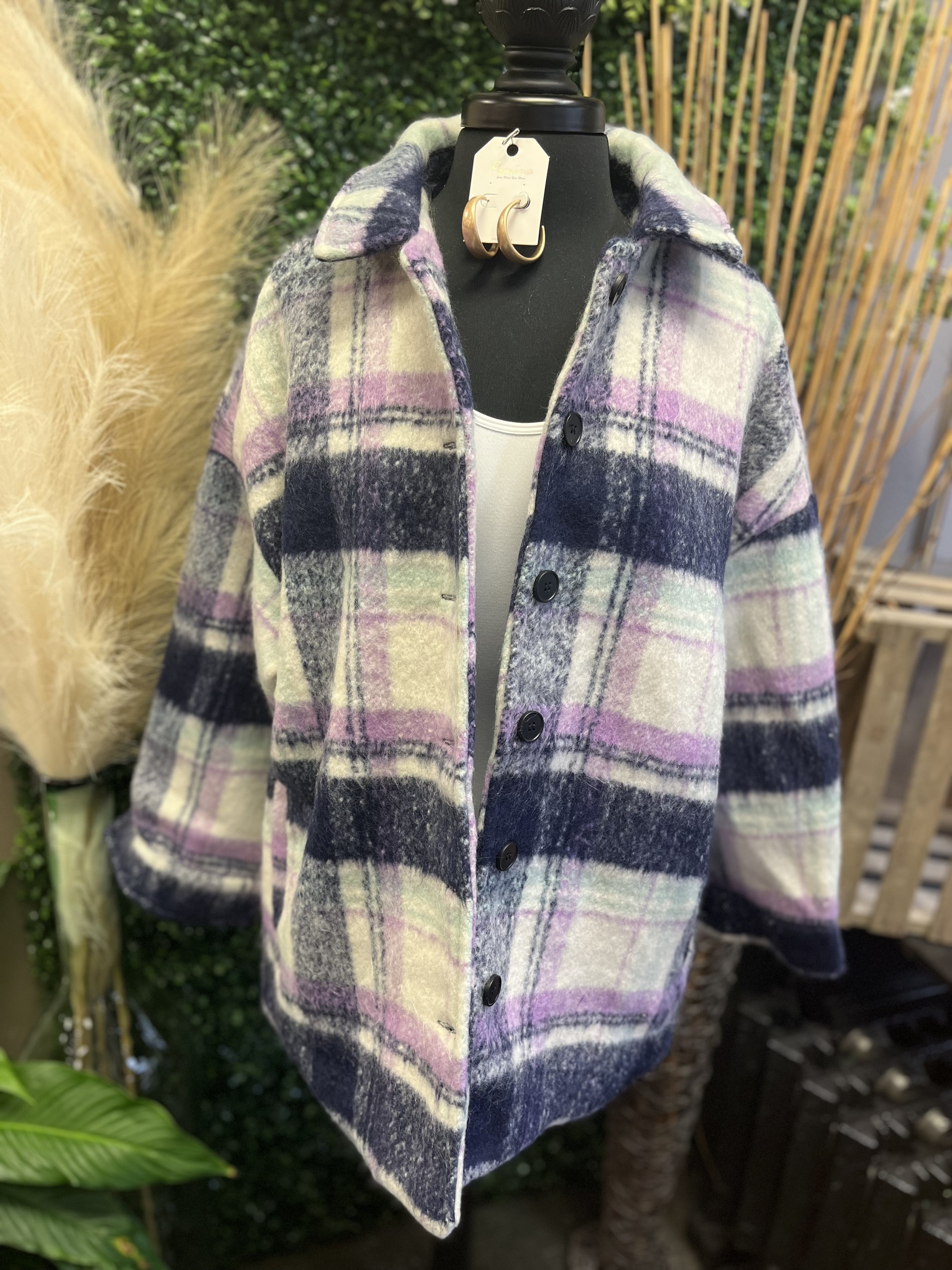 Soft, Furry Plaid Shacket