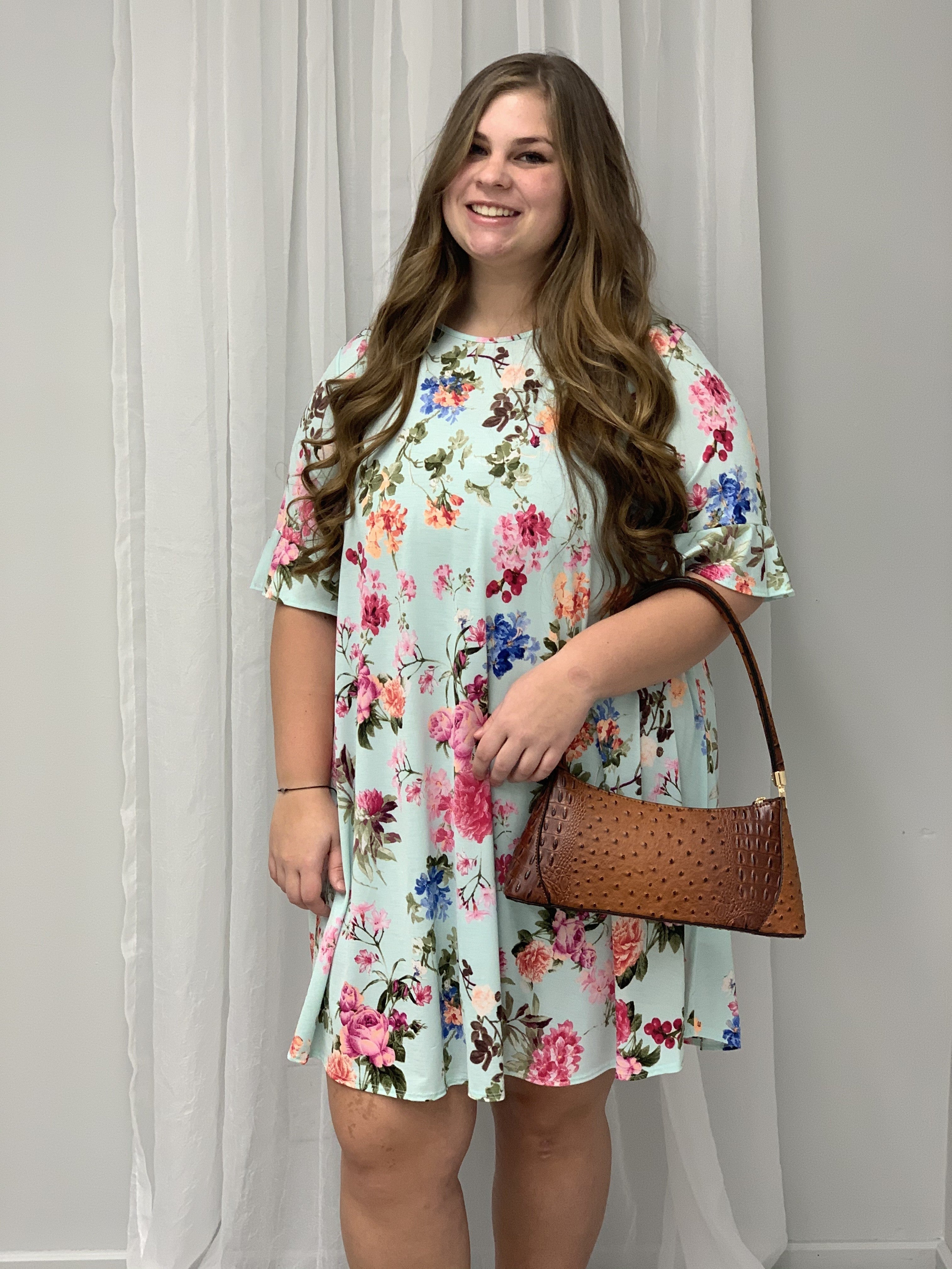Ruffled Sleeve Dress