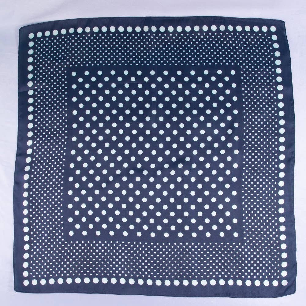Ombre Polka Dot Print Satin Square Scarf: WH