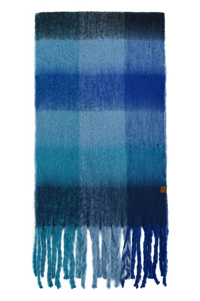C.C Multi Color Block Plaid Check Pattern Woven Winter Scarf: 2