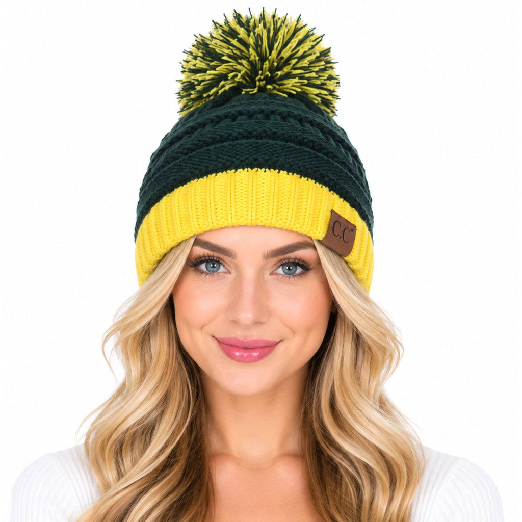 C.C Team College Color Game Day Beanie: 08. Orange/White