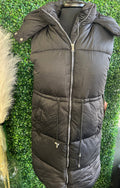 Puffer Hooded Long Vest